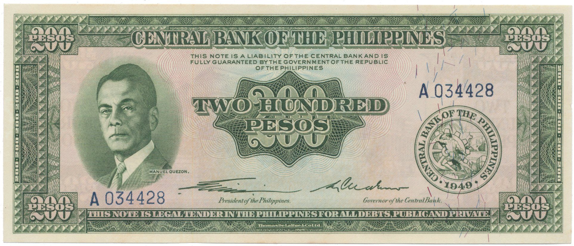 Filipíny, 200 Pesos (1949), P.140