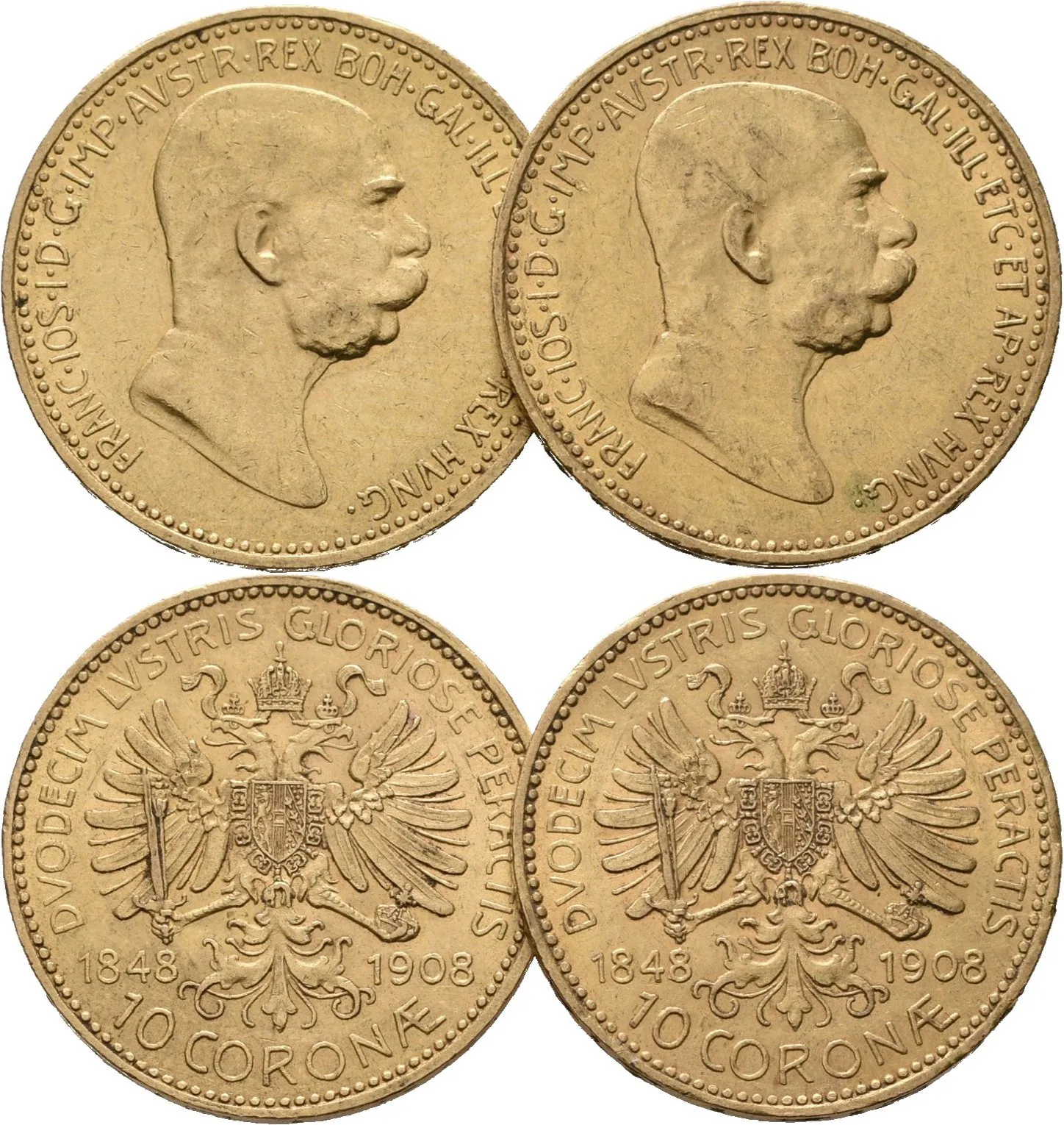 10 Koruna 1908 - jubilejní, 2 ks