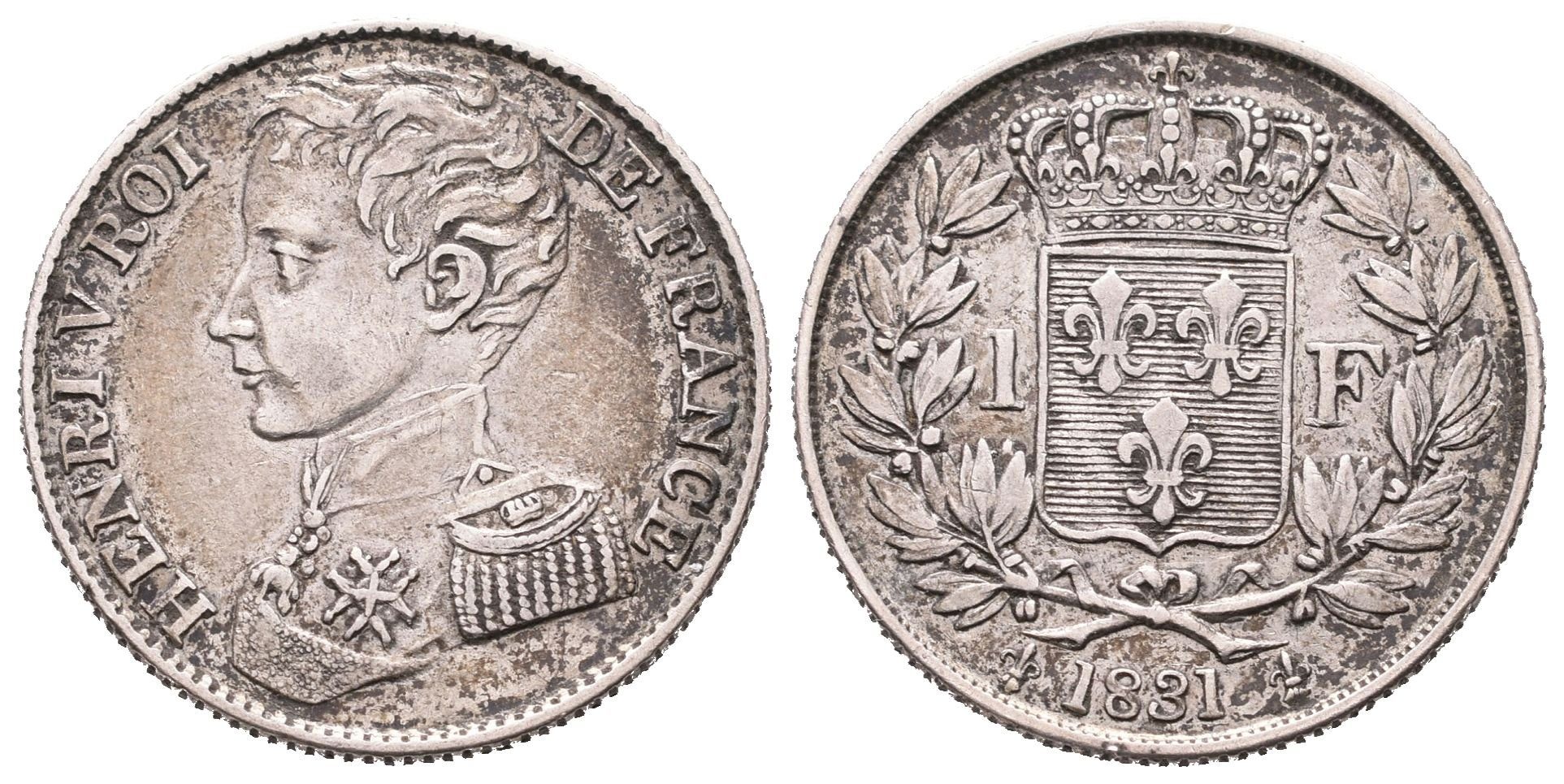 Francie, 1 Frank 1831 - Zkušební ražba