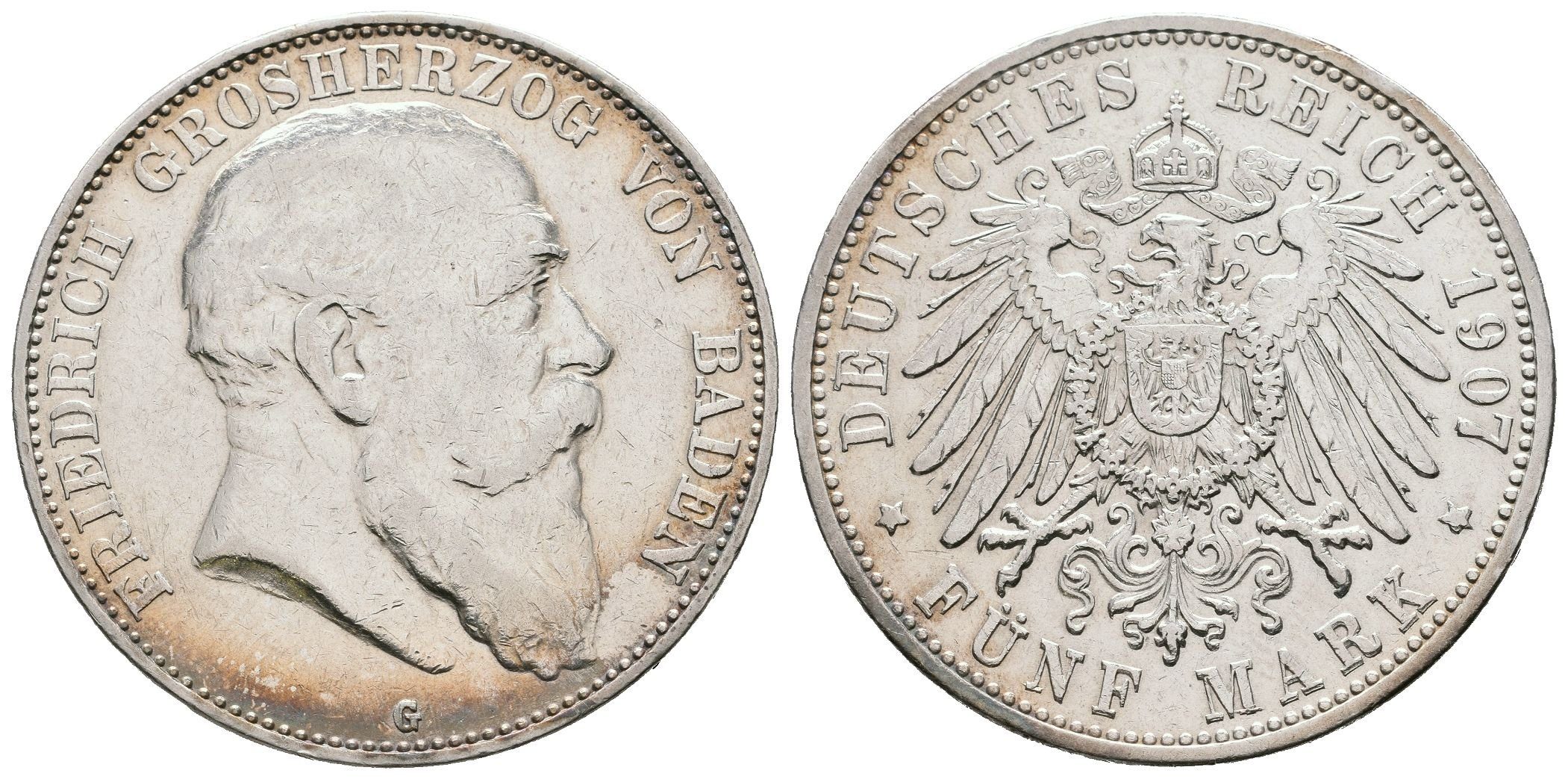 Baden, 5 Marka 1907 G