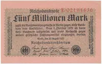 Německo, 5 Millionen Mark 1923, Ro.104a