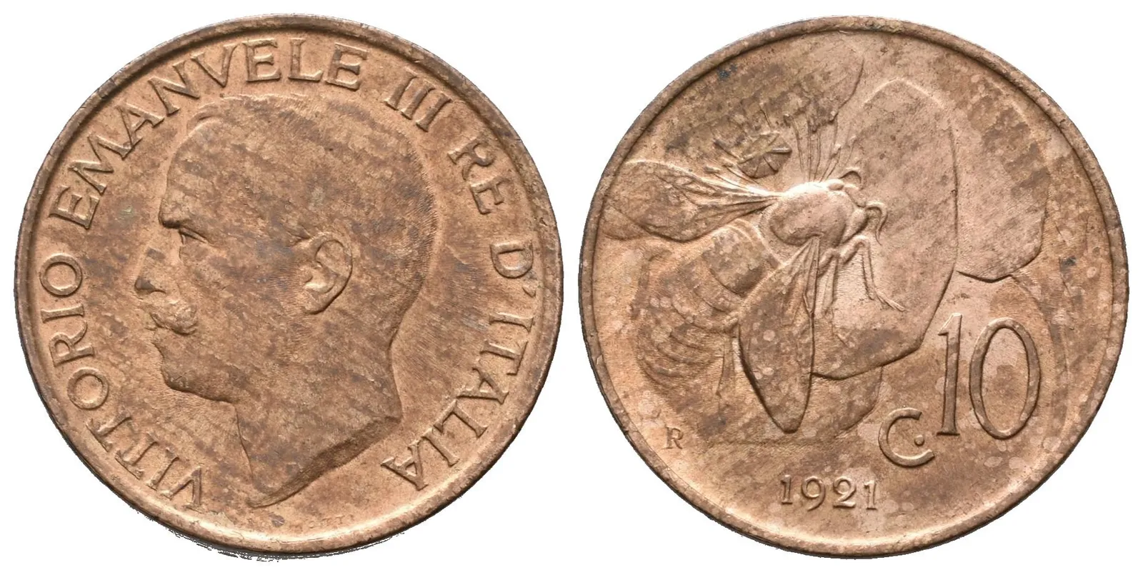 Itálie, 10 Centesimi 1921 R