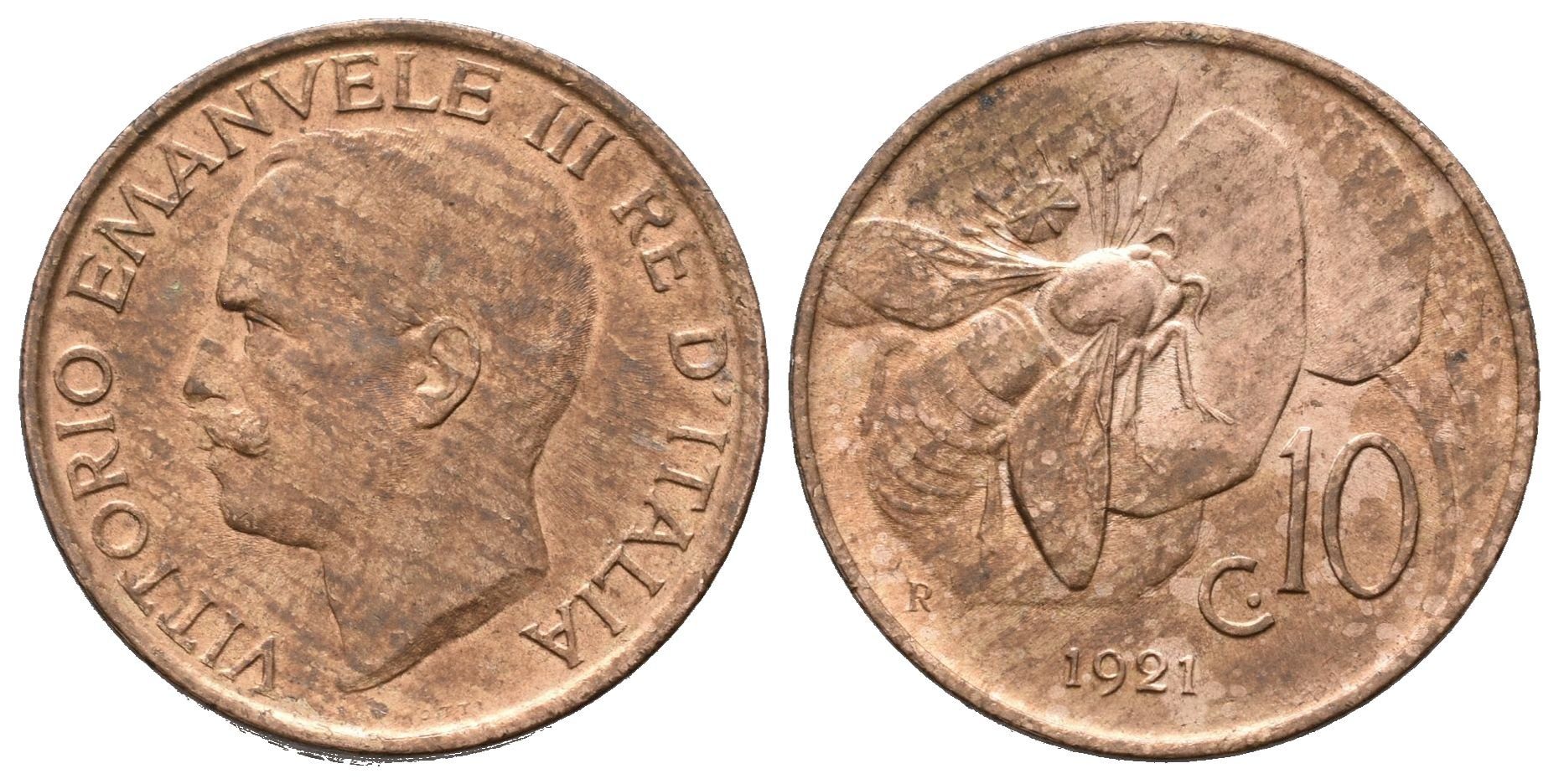 Itálie, 10 Centesimi 1921 R