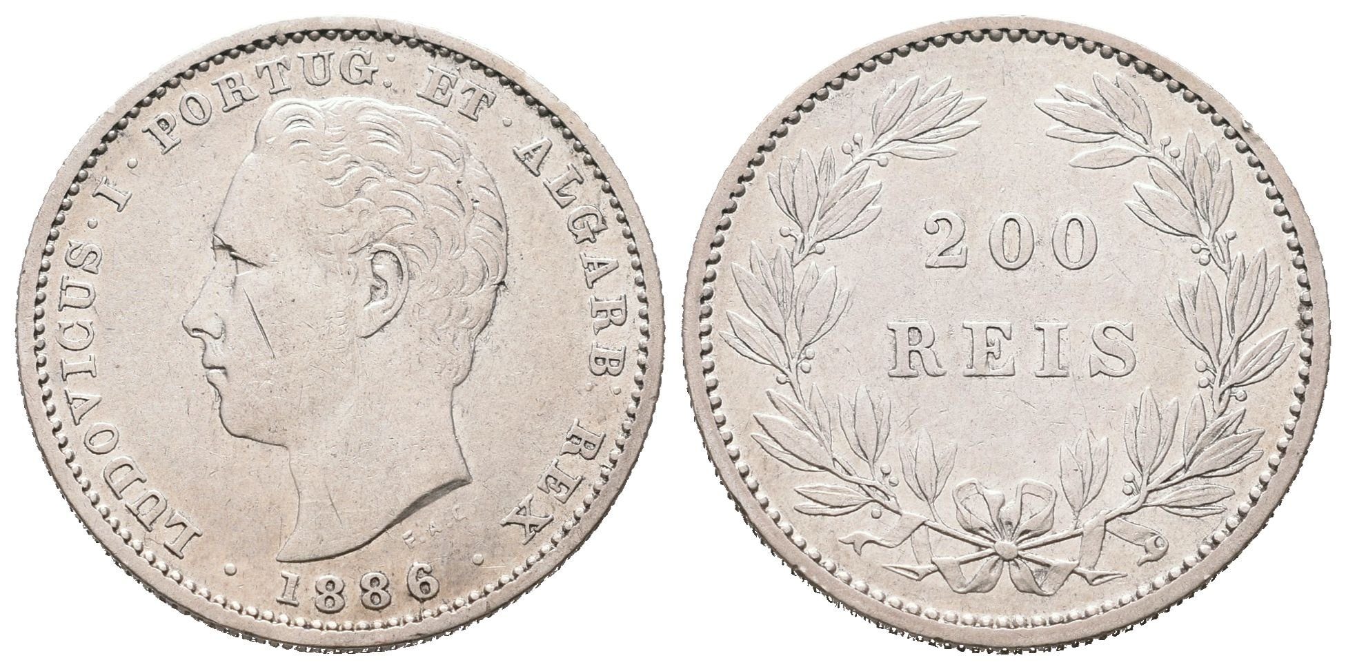 Portugalsko, 200 Reis 1886