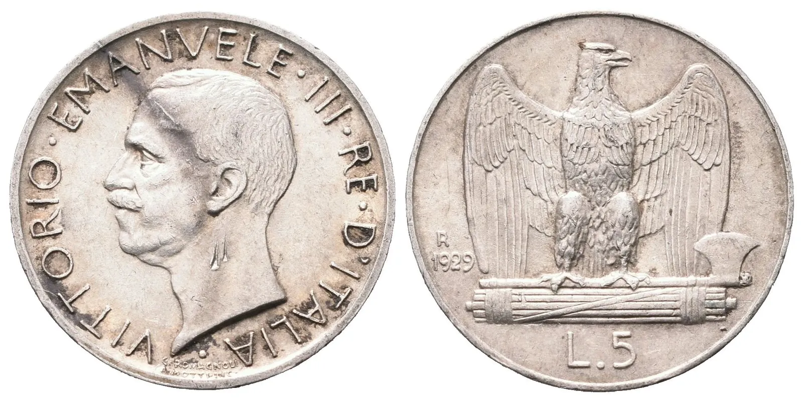 Itálie, 5 Lira 1929 R