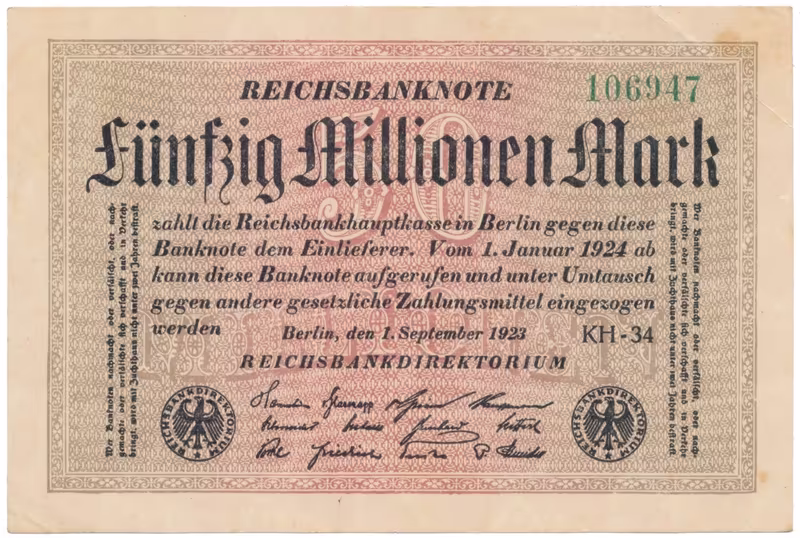 Německo, 50 Millionen Mark 1923, Ro.108k