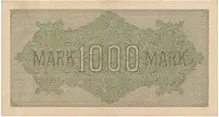 Německo, 1000 Mark 1922, vod. Hakensterne, černé 6-místné číslo, Ro.75b - fotografie 2