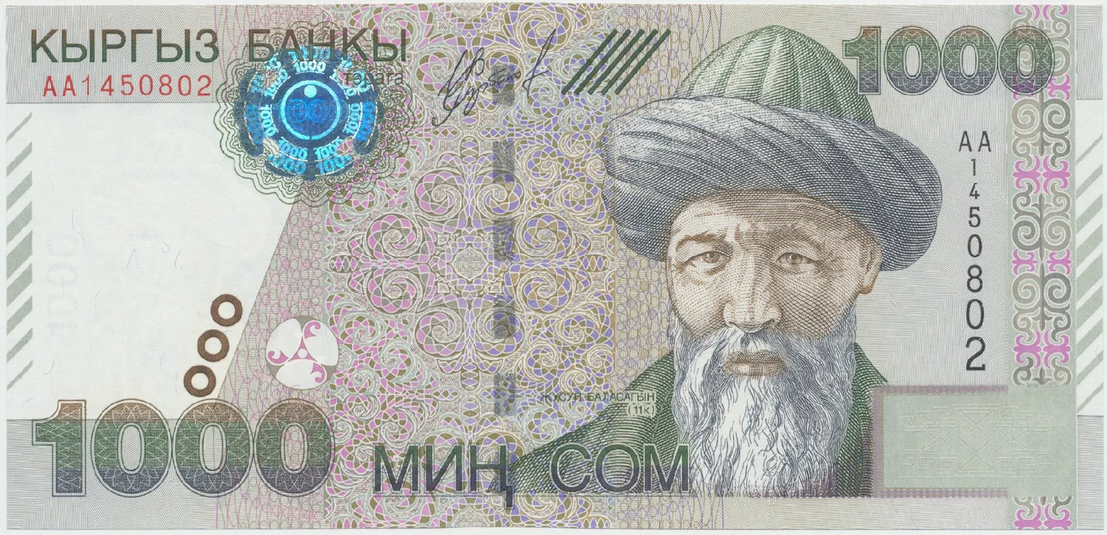 Kyrgyzstán, 1000 Som 2000, P.18