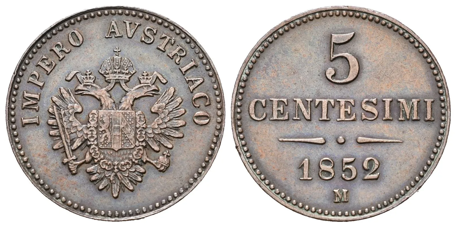 5 Centesimi 1852 M