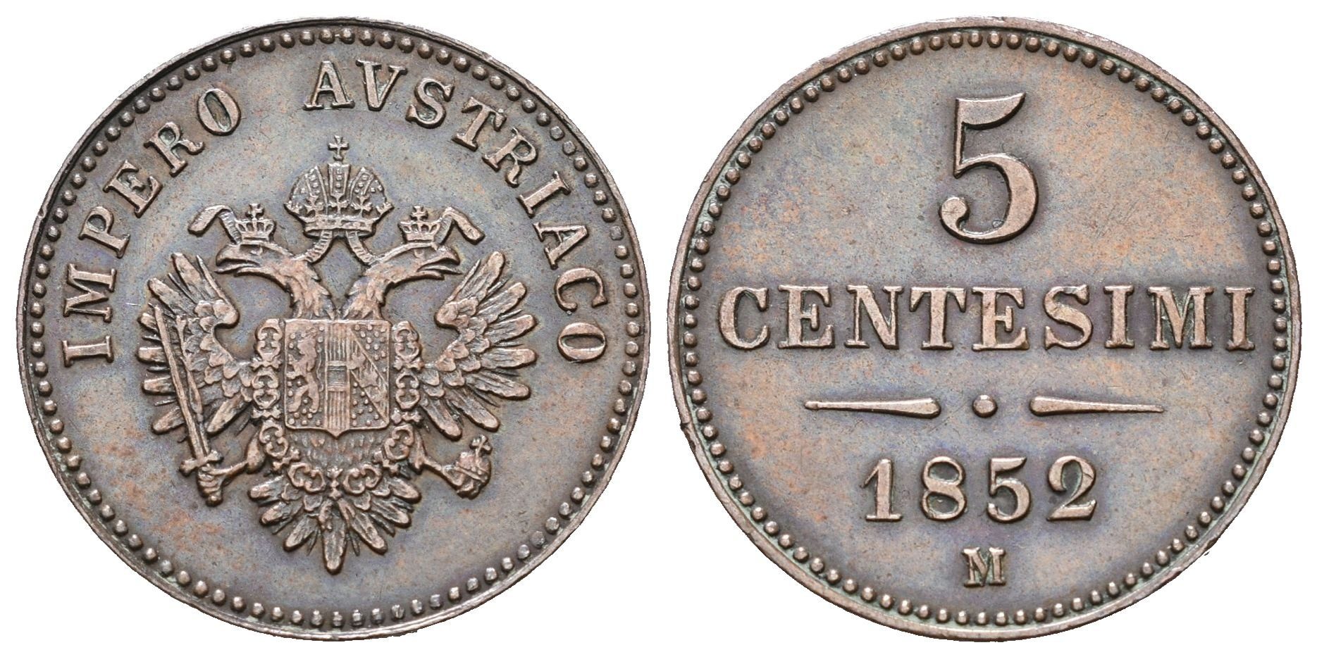 5 Centesimi 1852 M
