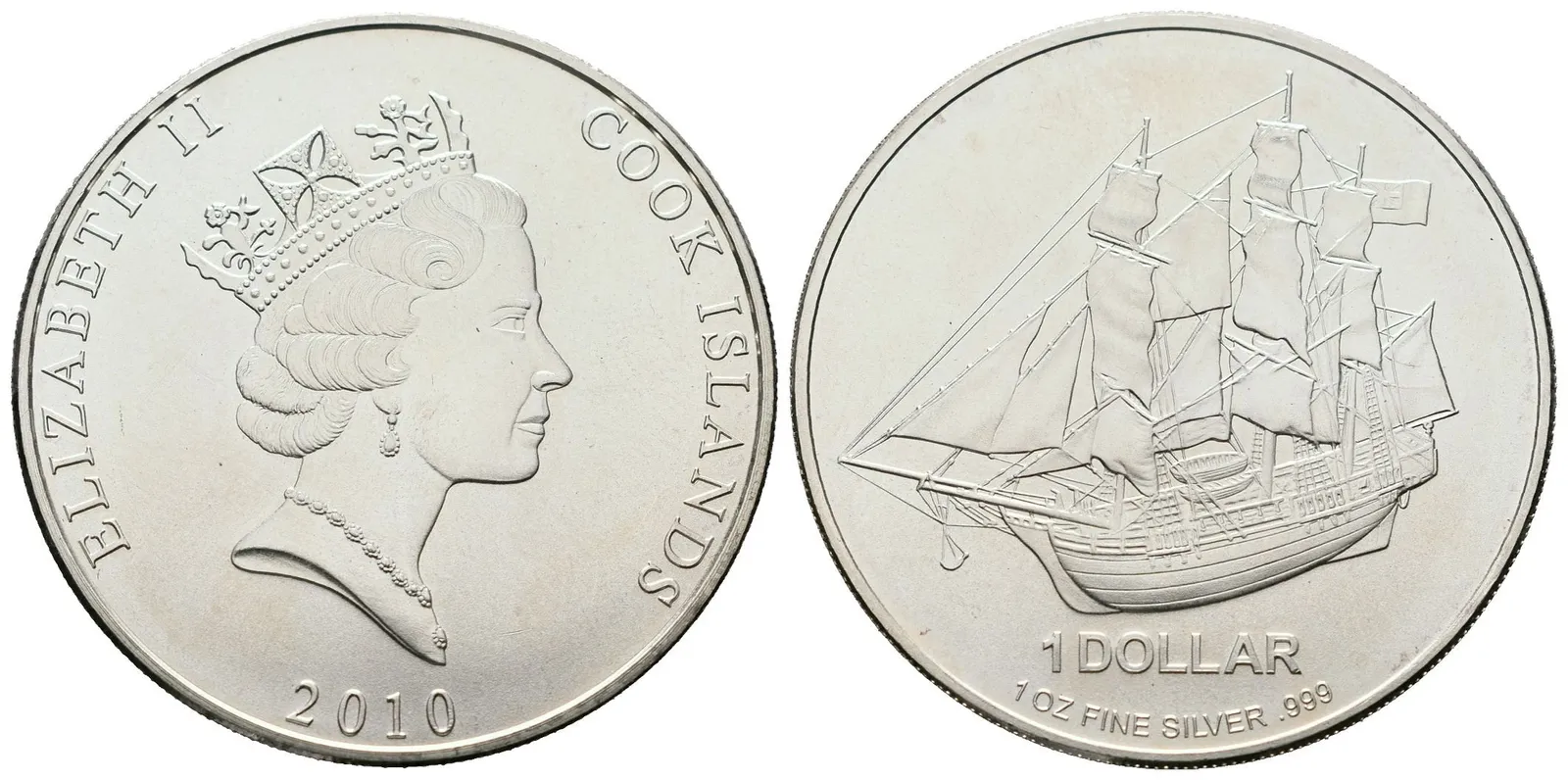 Cookovy ostrovy, 1 Dollar 2010 - 1 oz (Bounty)
