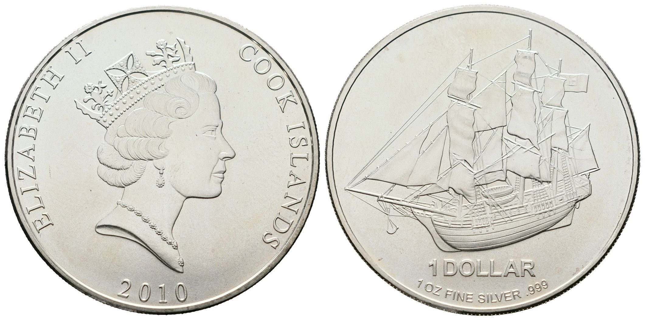 Cookovy ostrovy, 1 Dollar 2010 - 1 oz (Bounty)