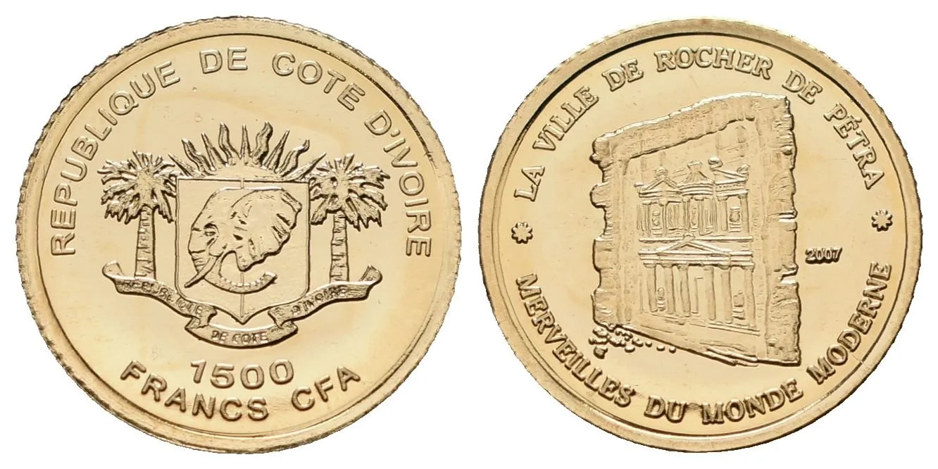 Pobřeží slonoviny, 1500 Francs 2007 - Město Petra