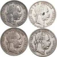 Zlatník 1878, 1879, 1883 a 1888, patina, rysky, oběh_4 ks — 1