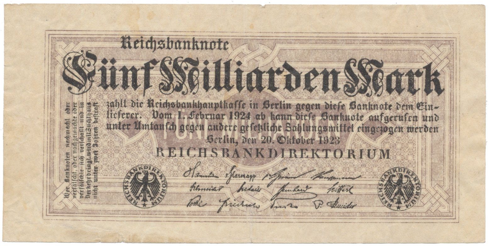 Německo, 5 Milliarden Mark 1923, Ro.120e