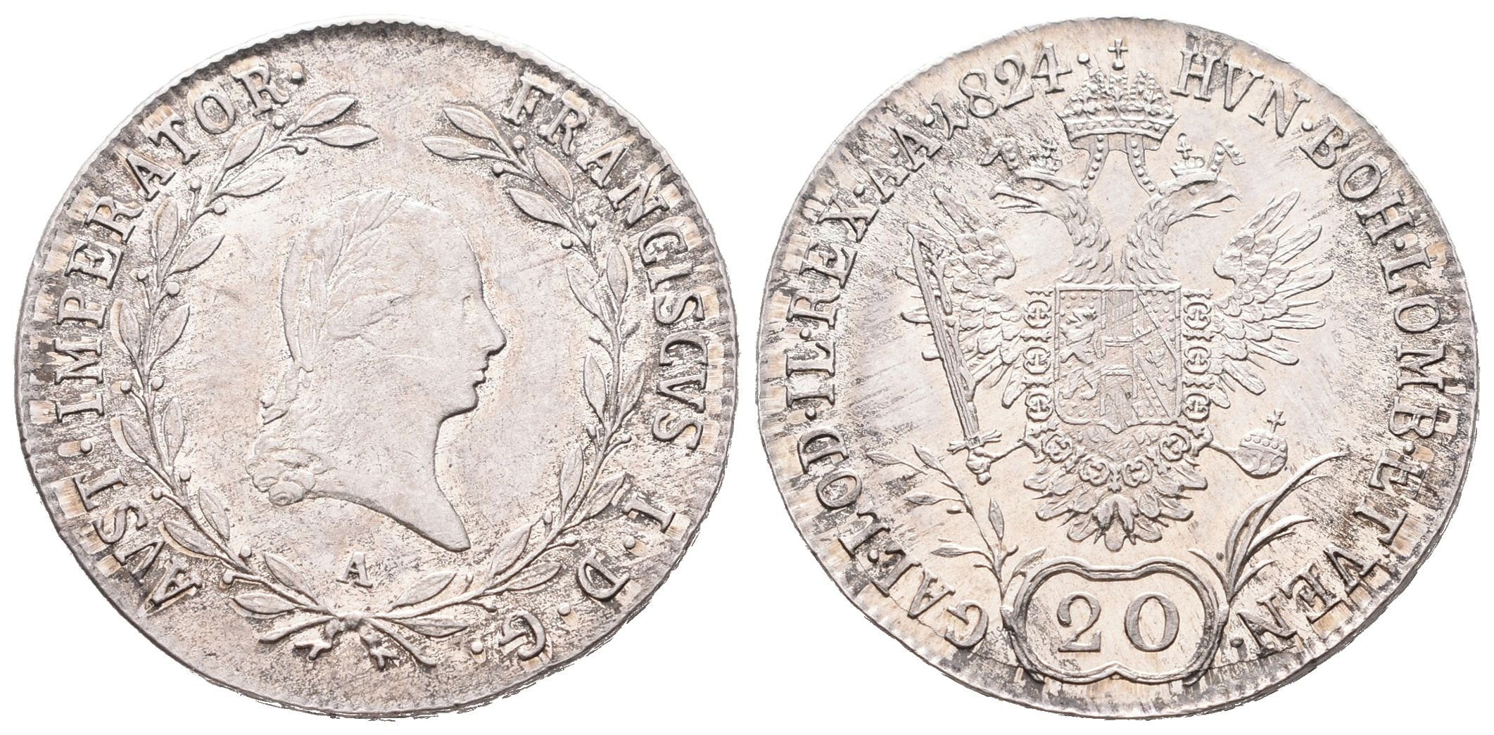 František II., 20 Krejcar 1824 A
