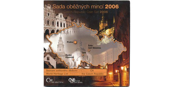 Ročníková sada mincí 2006 - Seznam světového dědictví UNESCO v ČR