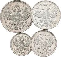 20 Kopějka, 15 Kopějka, 10 Kopějka, 5 Kopějka 1915 SPB-VS, St. Peterburg_4 ks — 2