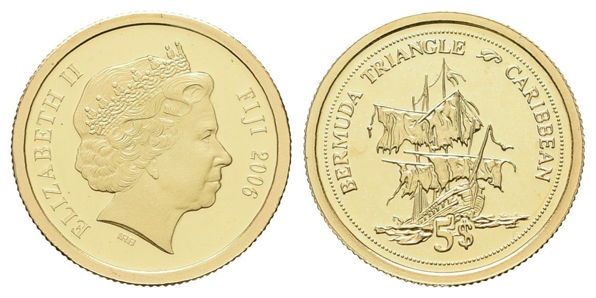5 dolarů - 2006 - Au 1,25 g - 0,585 - Bermudský trojúhelník