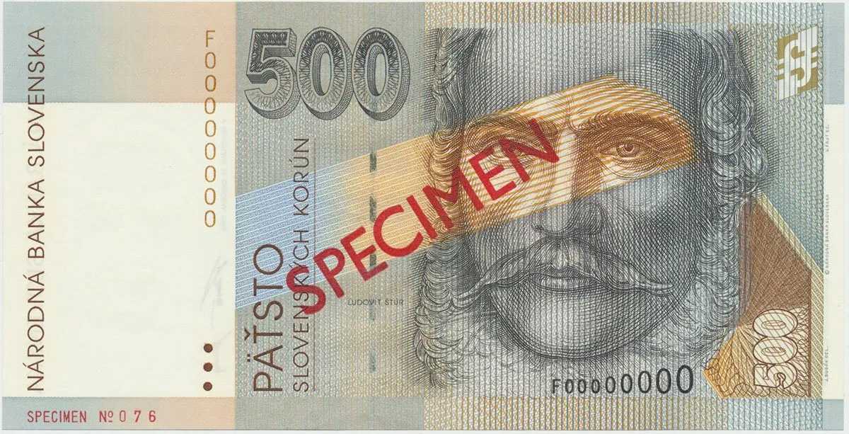 500 Koruna / 31. 10. 1996, F 00000000, bankovní vzor, Hej.SK18V1