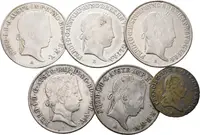 Ferdinand V., 20 Krejcar 1841, 1844, 1845, 2x 1848 a 3 Krejcar 1821, lot 6 ks