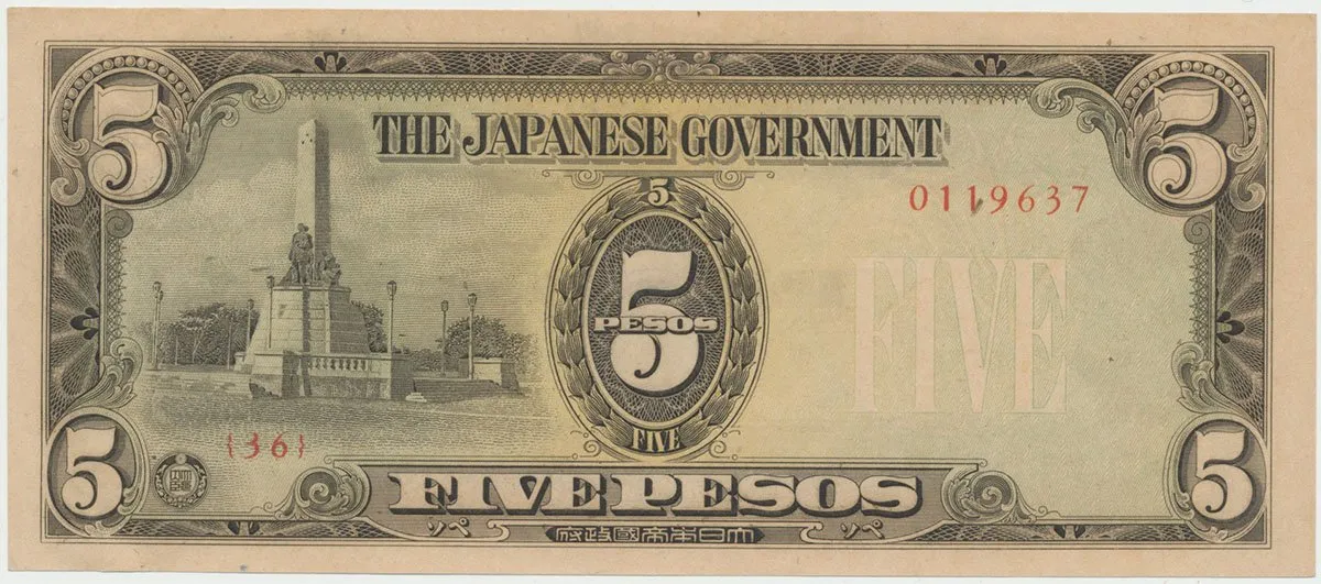 Filipíny - japonská okupace, 5 Pesos (1943), P.110a