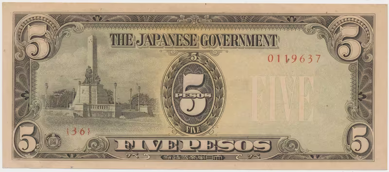 Filipíny - japonská okupace, 5 Pesos (1943), P.110a
