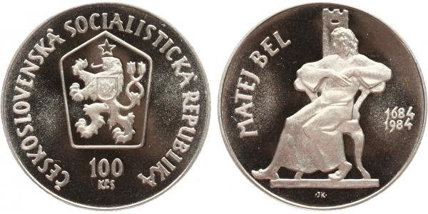 100 Kčs 1984 - Matej Bel, PROOF