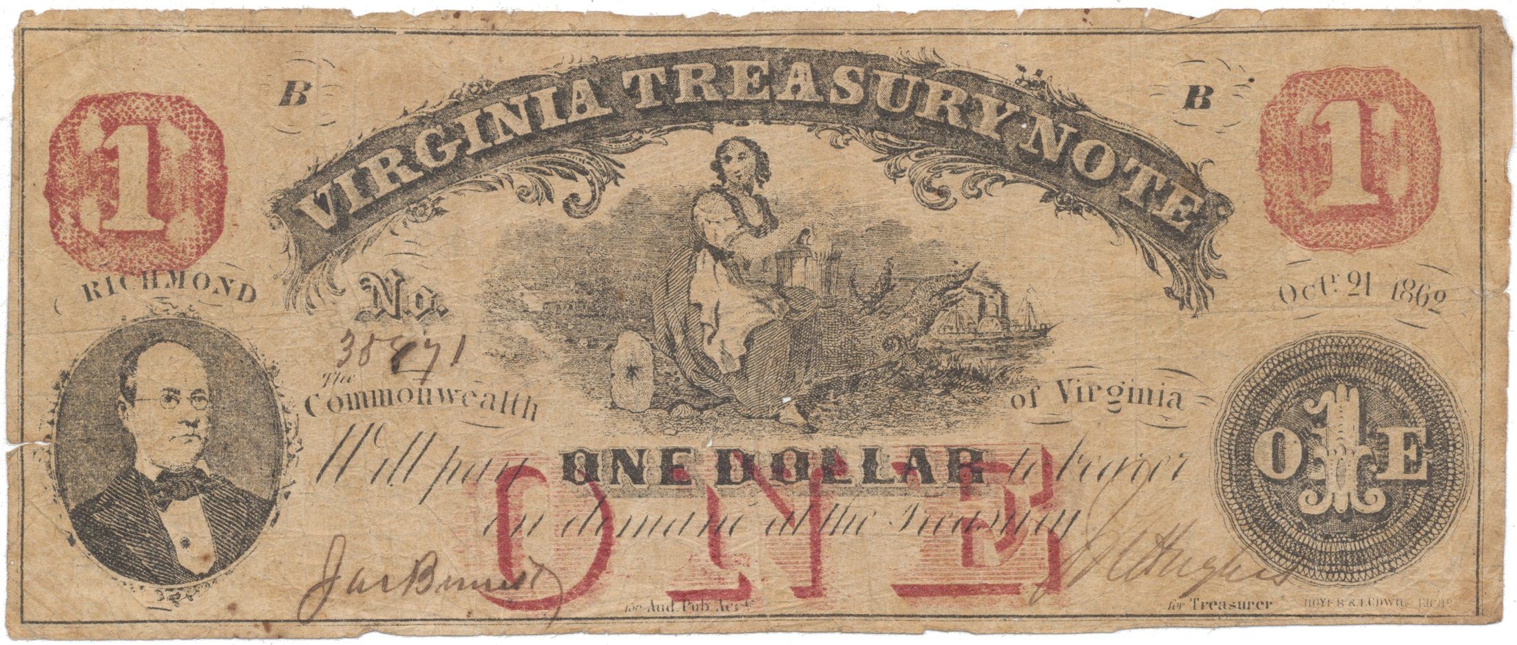 USA - Virginie, 1 Dollar 1862