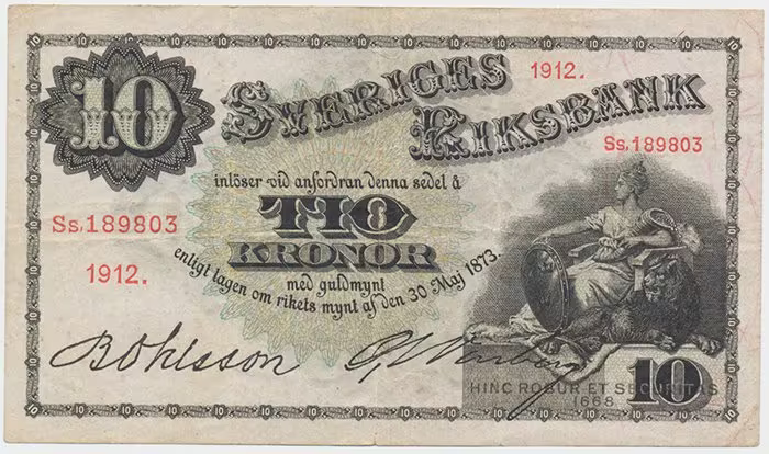 Švédsko, 10 Kronor 1912, P.27g, série Ss