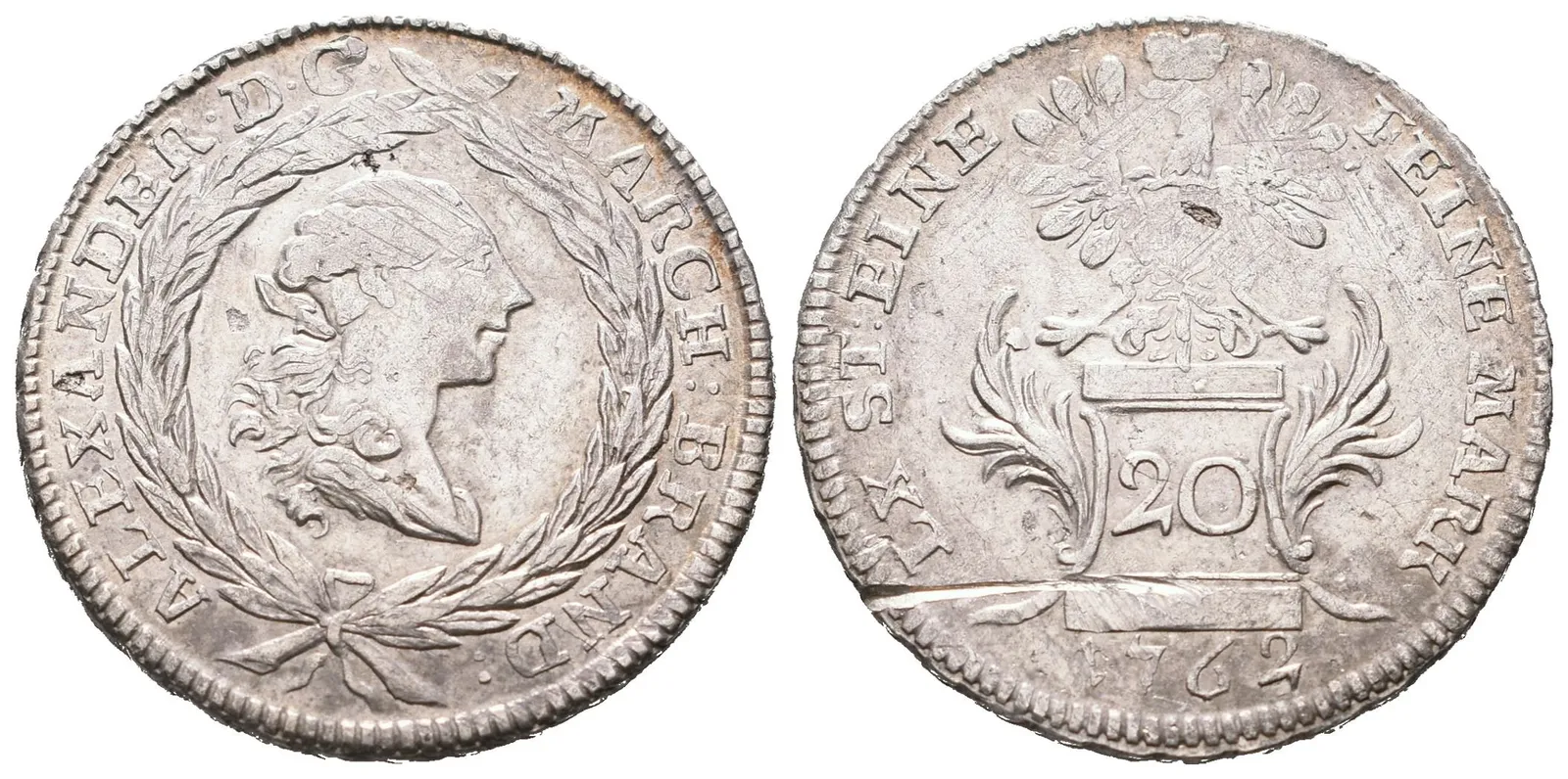Braniborsko - Ansbach, 20 Krejcar 1762