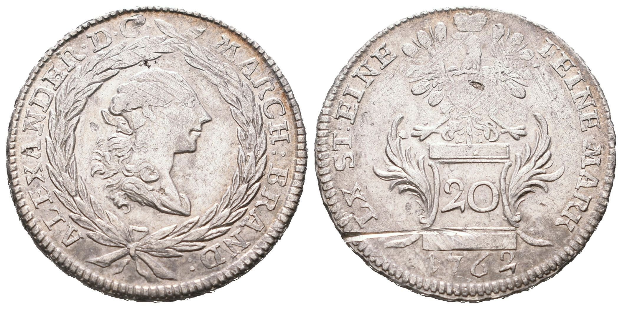 Braniborsko - Ansbach, 20 Krejcar 1762