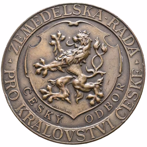 AE Medaile b.l. - Zemědělská rada pro království České, Uznání zásluh. Přemysl Oráč