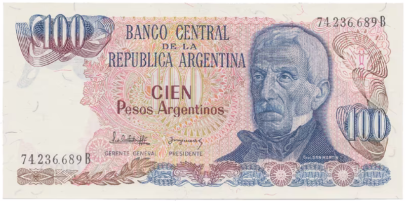 Argentina, 100 Pesos Argentinos (1983~1985), P.315a