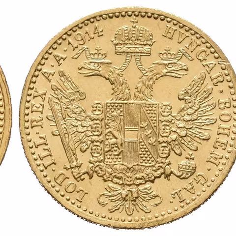 Dukát 1914, krásná zachovalost, lesk, patina,