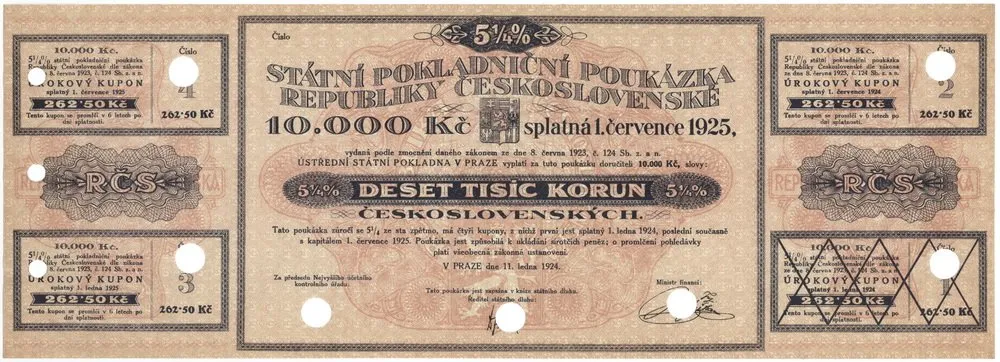 Státní pokladniční poukázky, 1919 - 1939 — 1