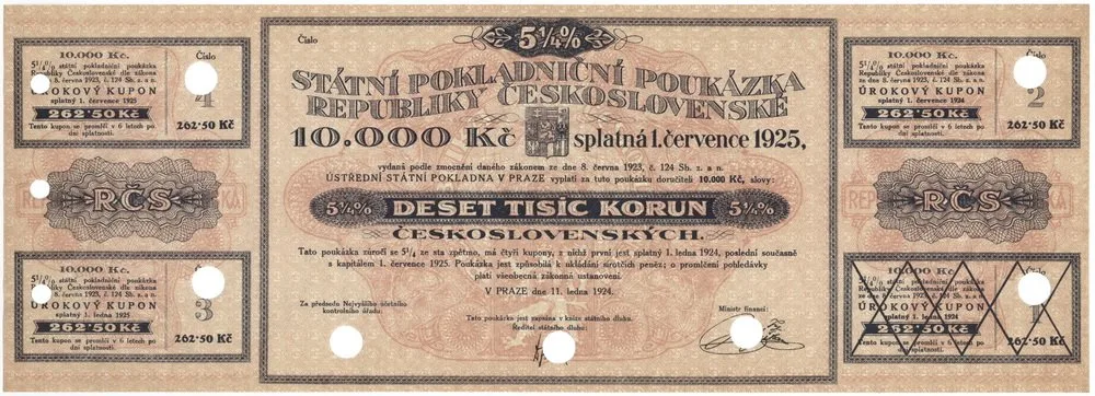 Státní pokladniční poukázky, 1919 - 1939 — 1