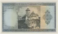 Československo, 1000 Koruna b.d. (1945), perforace 3 md v obloučku, Hej.76a.S2 - fotografie 2