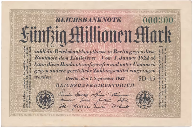 Německo, 50 Millionen Mark 1923, Ro.108h