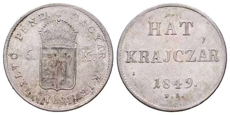 Revoluce, 6 Krejcar 1849 NB