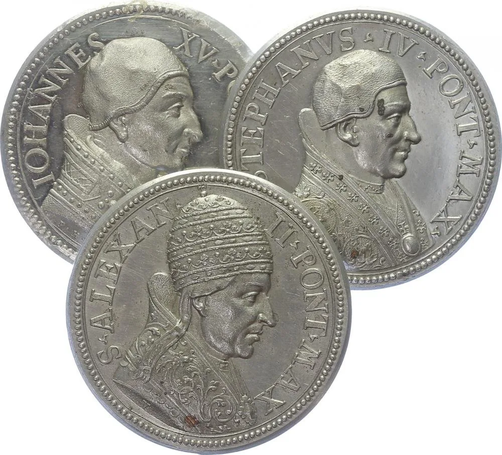 Vatikán - životopisné medaile, cca 18. století — 1