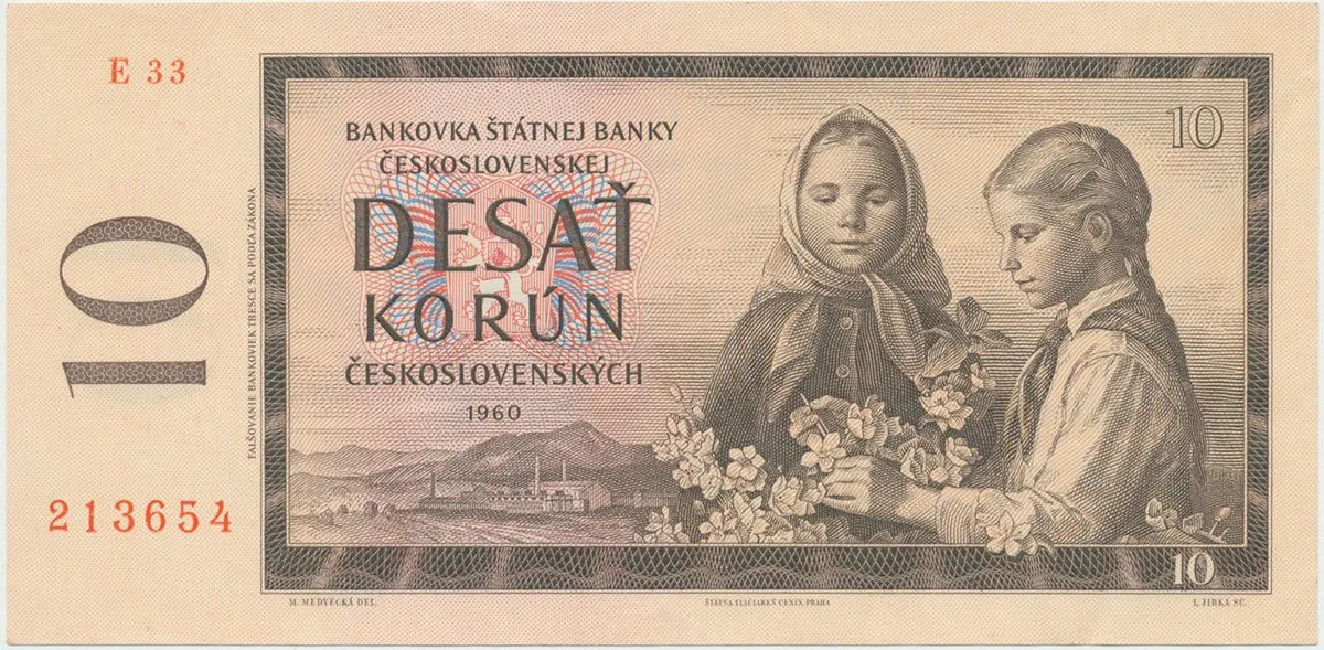 Československo, 10 Koruna 1960, série E, Hej.97cE