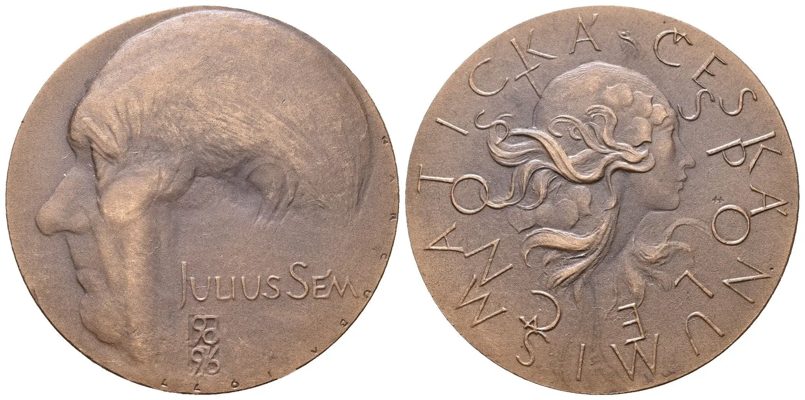 AE Medaile 1977 - Julius Sém, úmrtní medaile, vydala ČNS. Pat. bronz 40 mm — 1