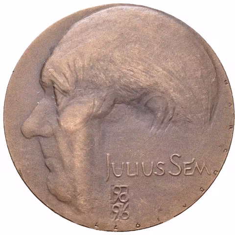 AE Medaile 1977 - Julius Sém, úmrtní medaile, vydala ČNS. Pat. bronz 40 mm