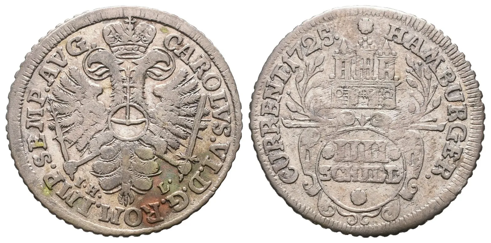 Hamburg, IIII Schilling 1725 IHL