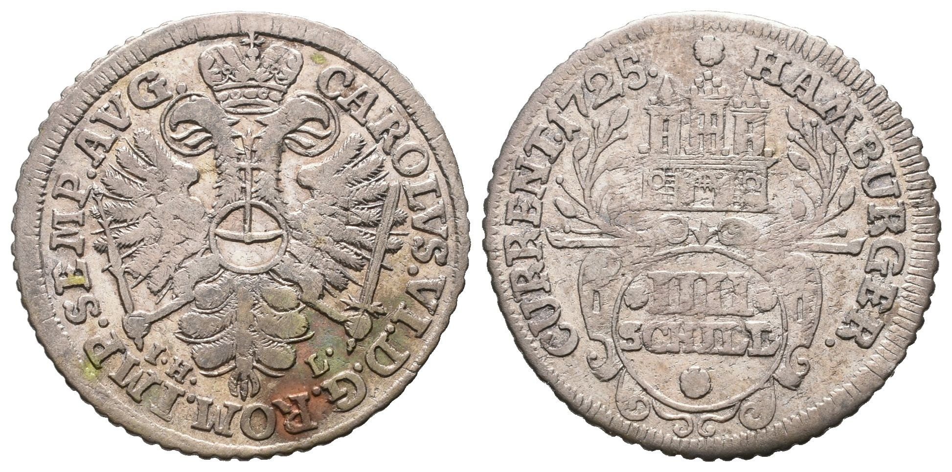 Hamburg, IIII Schilling 1725 IHL