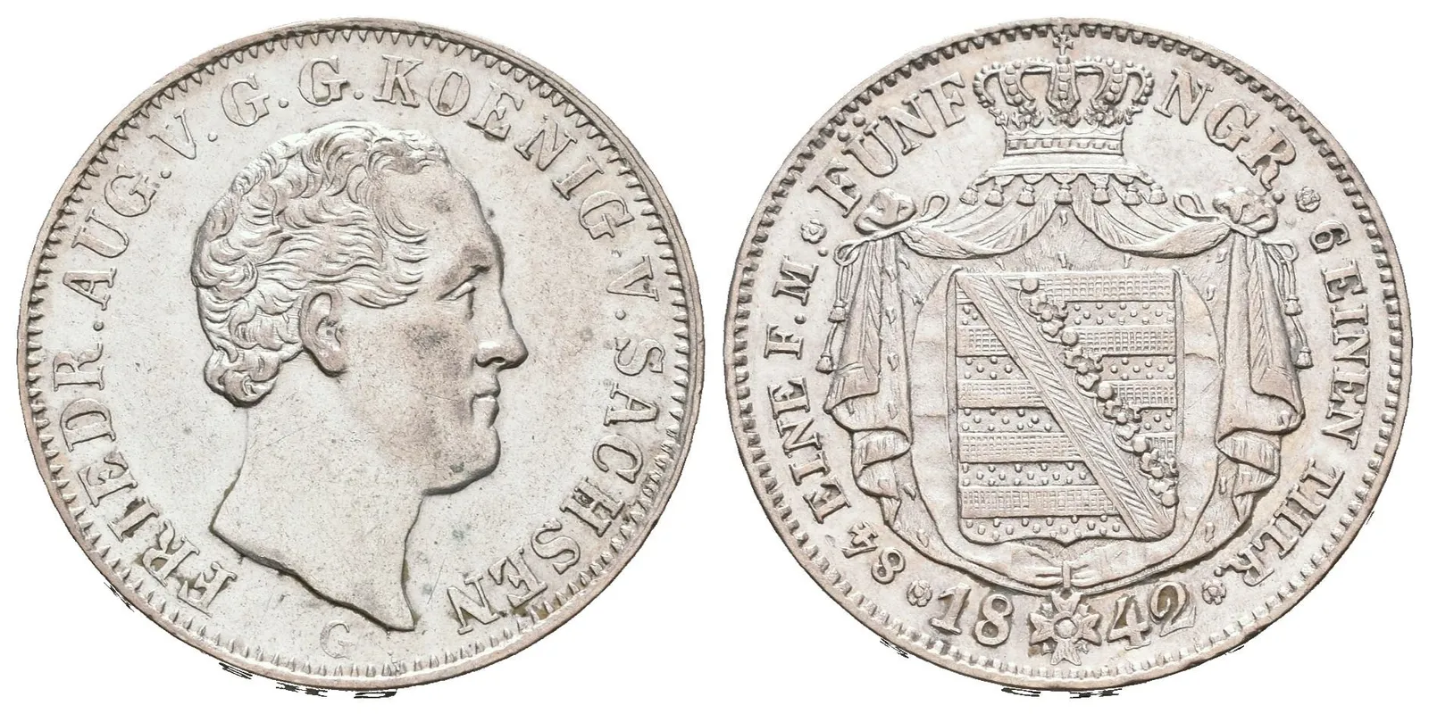 Sasko, 1/6 Tolar 1842 G