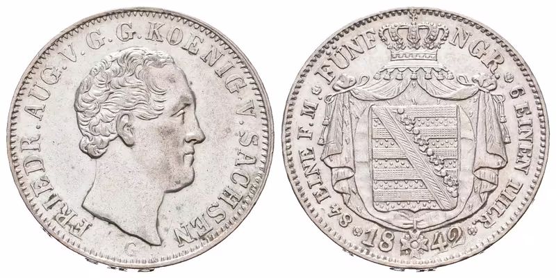 Sasko, 1/6 Tolar 1842 G