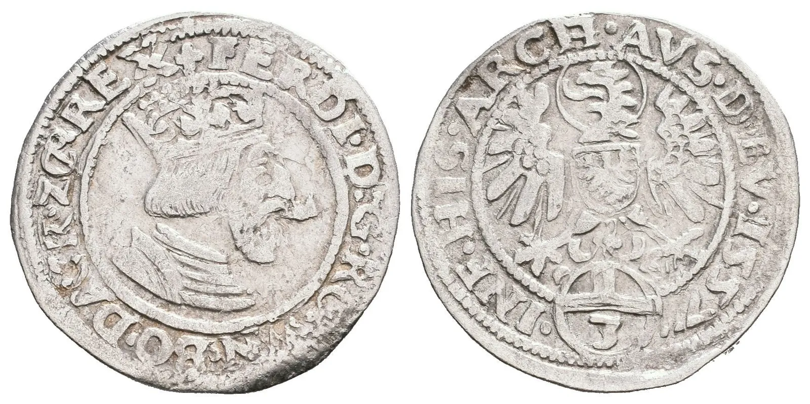 3 Krejcar 1557, Vídeň, patina, lehký dvojráz — 1