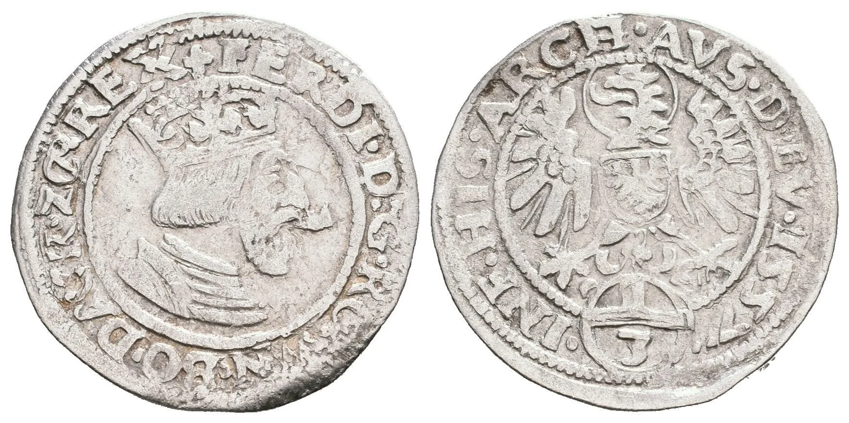 3 Krejcar 1557, Vídeň, patina, lehký dvojráz — 1